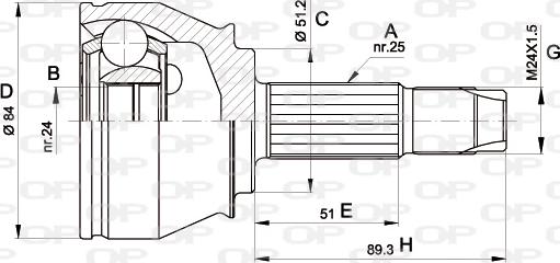 Open Parts CVJ5439.10 - Шарнірний комплект, ШРУС, приводний вал autocars.com.ua