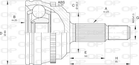 Open Parts CVJ5441.10 - Шарнірний комплект, ШРУС, приводний вал autocars.com.ua