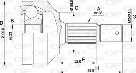 Open Parts CVJ5461.10 - Шарнірний комплект, ШРУС, приводний вал autocars.com.ua