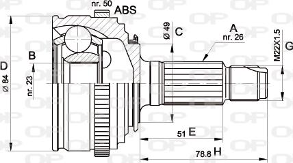 Open Parts CVJ5467.10 - Шарнірний комплект, ШРУС, приводний вал autocars.com.ua