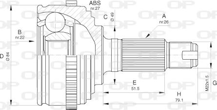Open Parts CVJ5475.10 - Шарнірний комплект, ШРУС, приводний вал autocars.com.ua