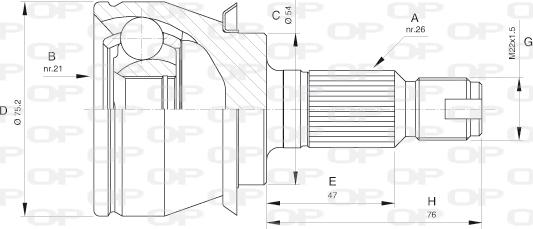 Open Parts CVJ5488.10 - Шарнірний комплект, ШРУС, приводний вал autocars.com.ua