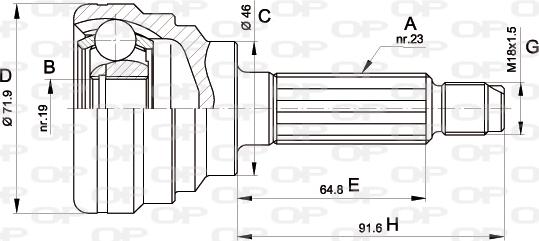 Open Parts CVJ5490.10 - Шарнірний комплект, ШРУС, приводний вал autocars.com.ua
