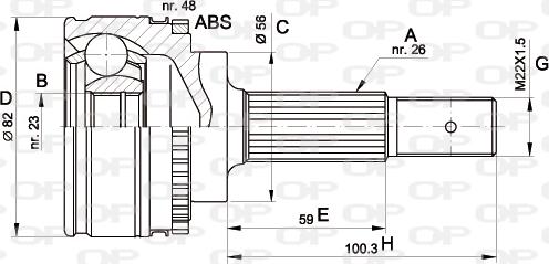 Open Parts CVJ5492.10 - Шарнирный комплект, ШРУС, приводной вал autodnr.net