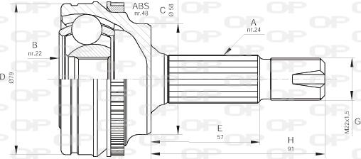 Open Parts CVJ5497.10 - Шарнирный комплект, ШРУС, приводной вал autodnr.net