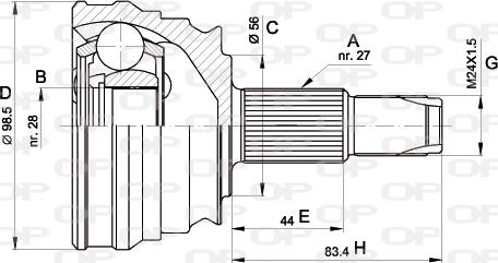 Open Parts CVJ5506.10 - Шарнірний комплект, ШРУС, приводний вал autocars.com.ua