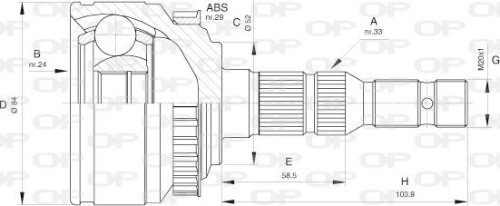 Open Parts CVJ5527.10 - Шарнірний комплект, ШРУС, приводний вал autocars.com.ua