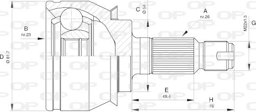 Open Parts CVJ5528.10 - Шарнирный комплект, ШРУС, приводной вал autodnr.net