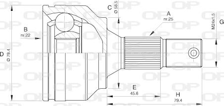 Open Parts CVJ5530.10 - Шарнірний комплект, ШРУС, приводний вал autocars.com.ua