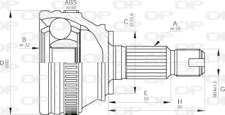 Open Parts CVJ5553.10 - Шарнірний комплект, ШРУС, приводний вал autocars.com.ua