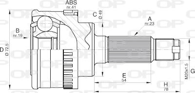 Open Parts CVJ5570.10 - Шарнірний комплект, ШРУС, приводний вал autocars.com.ua