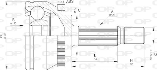 Open Parts CVJ5572.10 - Шарнірний комплект, ШРУС, приводний вал autocars.com.ua