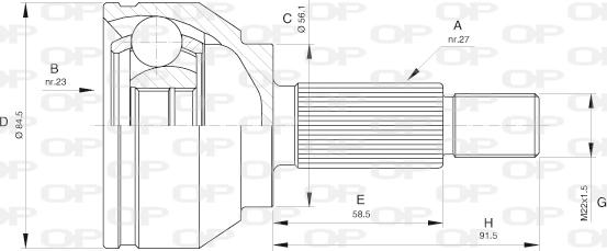 Open Parts CVJ5582.10 - Шарнірний комплект, ШРУС, приводний вал autocars.com.ua