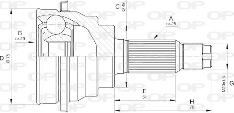 Open Parts CVJ5585.10 - Шарнирный комплект, ШРУС, приводной вал autodnr.net