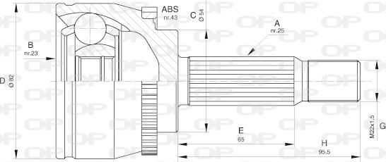 Open Parts CVJ5601.10 - Шарнирный комплект, ШРУС, приводной вал autodnr.net