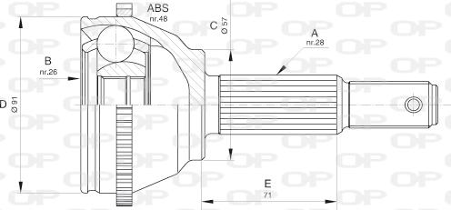 Open Parts CVJ5604.10 - Шарнірний комплект, ШРУС, приводний вал autocars.com.ua