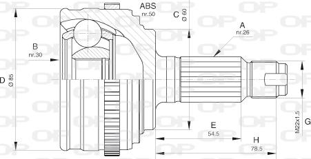 Open Parts CVJ5605.10 - Шарнірний комплект, ШРУС, приводний вал autocars.com.ua