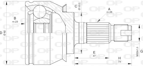 Open Parts CVJ5610.10 - Шарнірний комплект, ШРУС, приводний вал autocars.com.ua