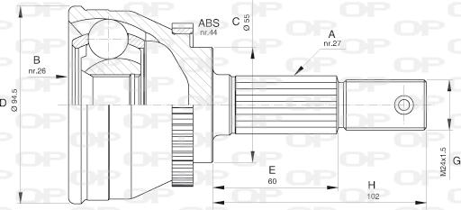 Open Parts CVJ5611.10 - Шарнірний комплект, ШРУС, приводний вал autocars.com.ua