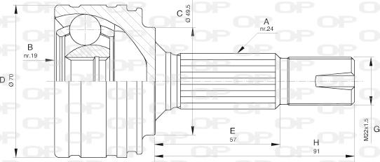 Open Parts CVJ5616.10 - Шарнірний комплект, ШРУС, приводний вал autocars.com.ua