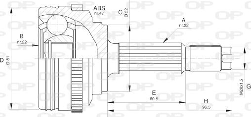 Open Parts CVJ5617.10 - Шарнірний комплект, ШРУС, приводний вал autocars.com.ua