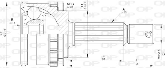 Open Parts CVJ5618.10 - Шарнірний комплект, ШРУС, приводний вал autocars.com.ua