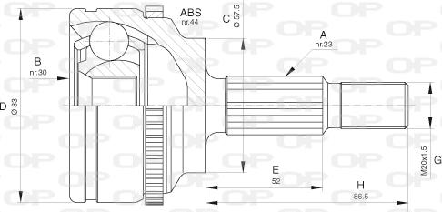 Open Parts CVJ5619.10 - Шарнирный комплект, ШРУС, приводной вал autodnr.net