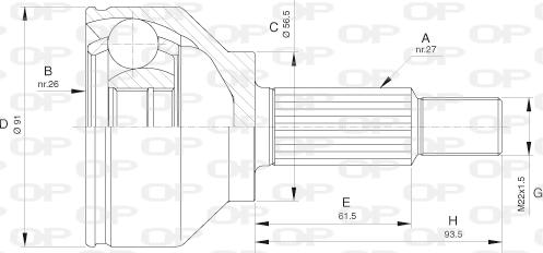 Open Parts CVJ5620.10 - Шарнірний комплект, ШРУС, приводний вал autocars.com.ua