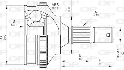 Open Parts CVJ5625.10 - Шарнірний комплект, ШРУС, приводний вал autocars.com.ua