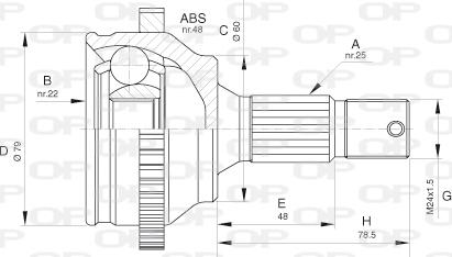 Open Parts CVJ5626.10 - Шарнірний комплект, ШРУС, приводний вал autocars.com.ua