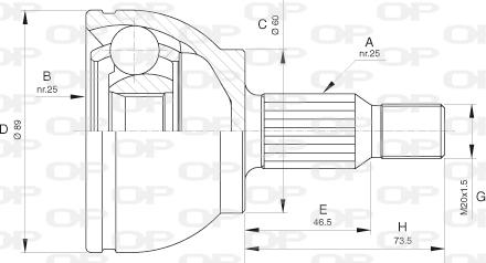 Open Parts CVJ5628.10 - Шарнирный комплект, ШРУС, приводной вал autodnr.net