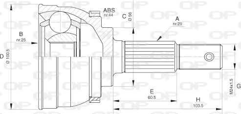 Open Parts CVJ5629.10 - Шарнірний комплект, ШРУС, приводний вал autocars.com.ua