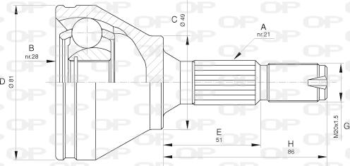 Open Parts CVJ5632.10 - Шарнірний комплект, ШРУС, приводний вал autocars.com.ua