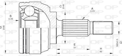 Open Parts CVJ5633.10 - Шарнірний комплект, ШРУС, приводний вал autocars.com.ua