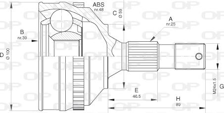 Open Parts CVJ5635.10 - Шарнірний комплект, ШРУС, приводний вал autocars.com.ua