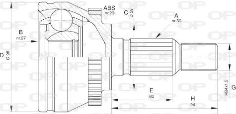 Open Parts CVJ5636.10 - Шарнірний комплект, ШРУС, приводний вал autocars.com.ua