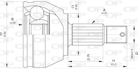 Open Parts CVJ5638.10 - Шарнірний комплект, ШРУС, приводний вал autocars.com.ua