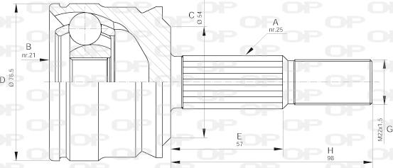 Open Parts CVJ5642.10 - Шарнірний комплект, ШРУС, приводний вал autocars.com.ua