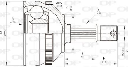 Open Parts CVJ5646.10 - Шарнірний комплект, ШРУС, приводний вал autocars.com.ua