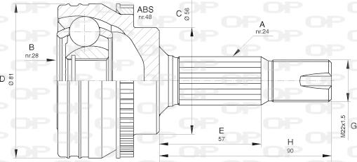 Open Parts CVJ5649.10 - Шарнирный комплект, ШРУС, приводной вал autodnr.net