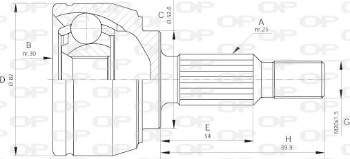 Open Parts CVJ5650.10 - Шарнірний комплект, ШРУС, приводний вал autocars.com.ua