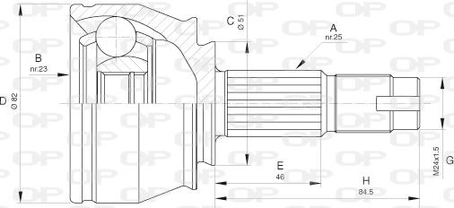 Open Parts CVJ5651.10 - Шарнірний комплект, ШРУС, приводний вал autocars.com.ua
