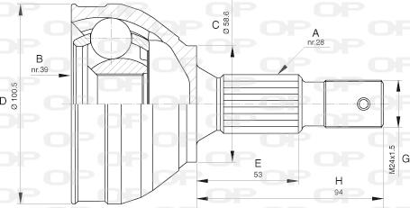 Open Parts CVJ5653.10 - Шарнірний комплект, ШРУС, приводний вал autocars.com.ua