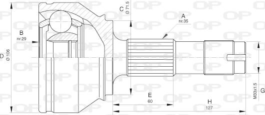 Open Parts CVJ5658.10 - Шарнірний комплект, ШРУС, приводний вал autocars.com.ua