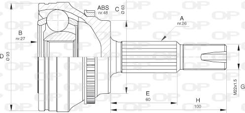 Open Parts CVJ5659.10 - Шарнирный комплект, ШРУС, приводной вал autodnr.net