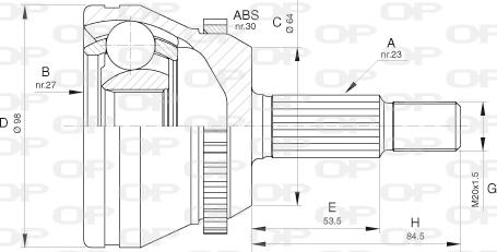 Open Parts CVJ5660.10 - Шарнірний комплект, ШРУС, приводний вал autocars.com.ua