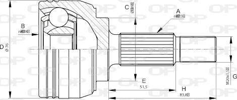 Open Parts CVJ5662.10 - Шарнірний комплект, ШРУС, приводний вал autocars.com.ua
