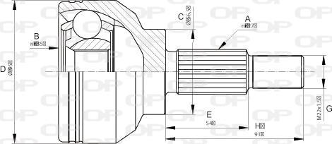 Open Parts CVJ5663.10 - Шарнірний комплект, ШРУС, приводний вал autocars.com.ua