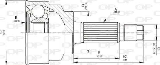 Open Parts CVJ5665.10 - Шарнірний комплект, ШРУС, приводний вал autocars.com.ua