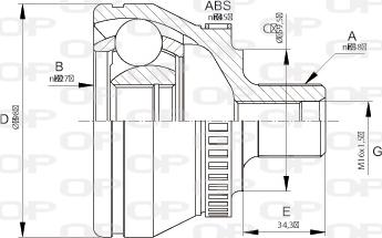 Open Parts CVJ5666.10 - Шарнірний комплект, ШРУС, приводний вал autocars.com.ua